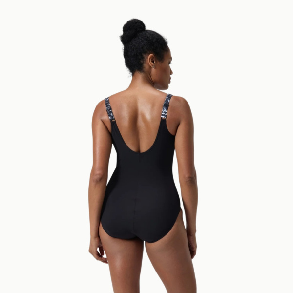 Купальник Speedo Shaping LunaLustre Printed (Женский; 42 (54); черный/серый принт)